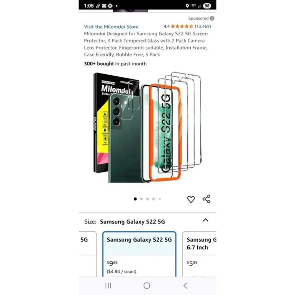 Milomdoi 3+3 Pack  Screen Protector For Samsung Galaxy S23